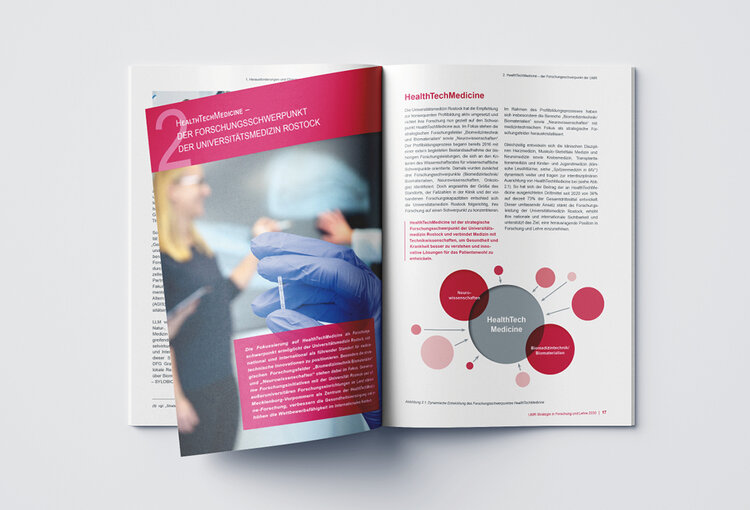Cover und Inhalt für das Stategiepapier 2030 der Universitätsmedizin Rostock