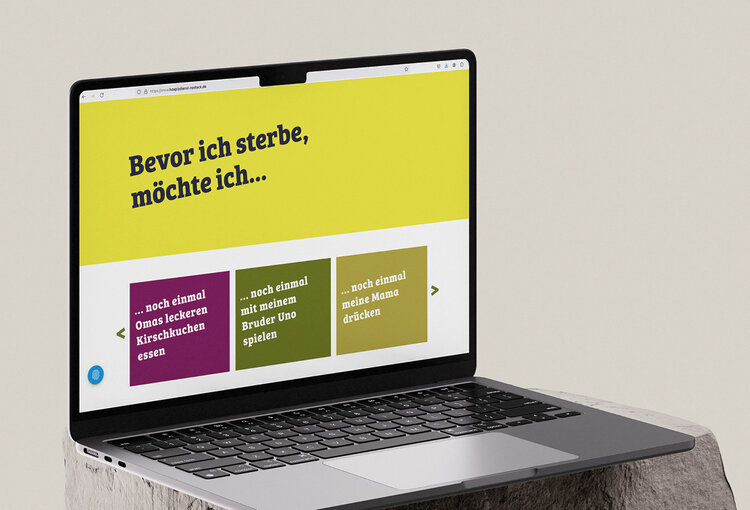 Ökumenischer Ambulater Hospiz- und Kinderhospizdienst Rostock und Kühlungsborn Laptop mit Webseite www.hospizdienst-rostock.de