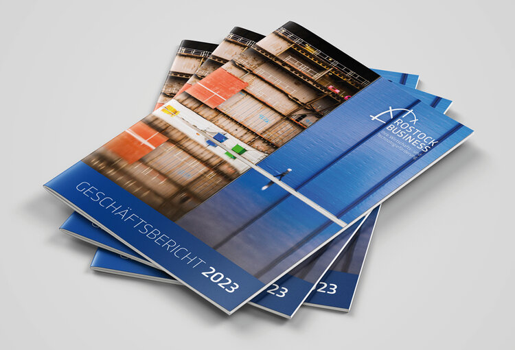 Rostock Business Geschäftsberich 2022 Cover Geschäftsbericht Rostock Business 2022
