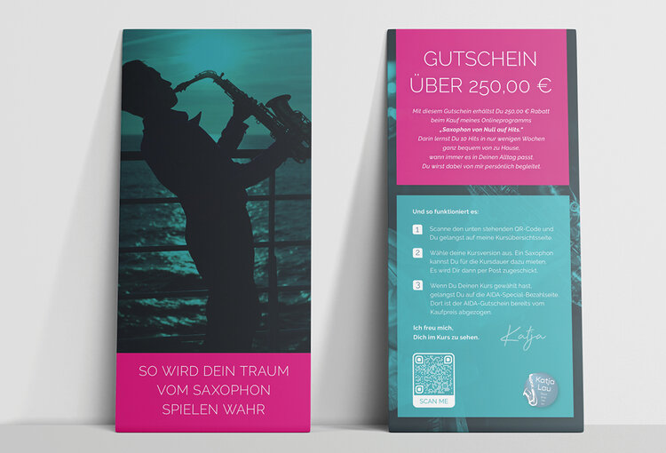 Saxophon leicht gemacht mit Katja Lau Gutschein für das Programm Saxophon leicht gemacht