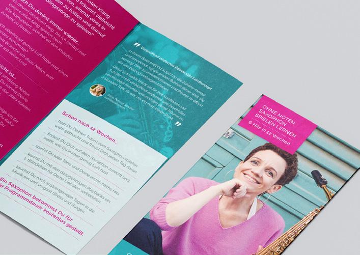 Flyer für das Programm Saxophon leicht gemacht von Katja Lau