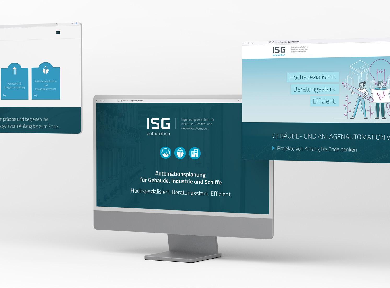 Webseitenansichten für ISG automation