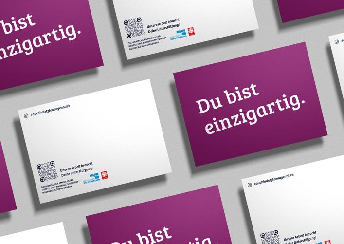 Vorder- und Rückseite von Postkarten für die Kampagne "Und was ist Dir in Deinem Leben wichtig?"