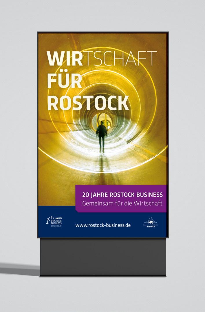 Citylight Plakat für die Wirtschaftsförderung der Hanse- und Universitätsstadt Rostock